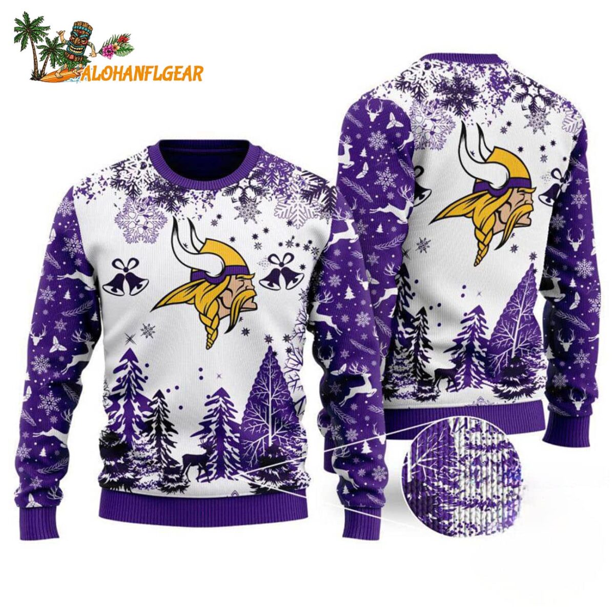 Minnesota Vikings Logo Football Team Special Xmas Tree Christmas Ugly Sweater
