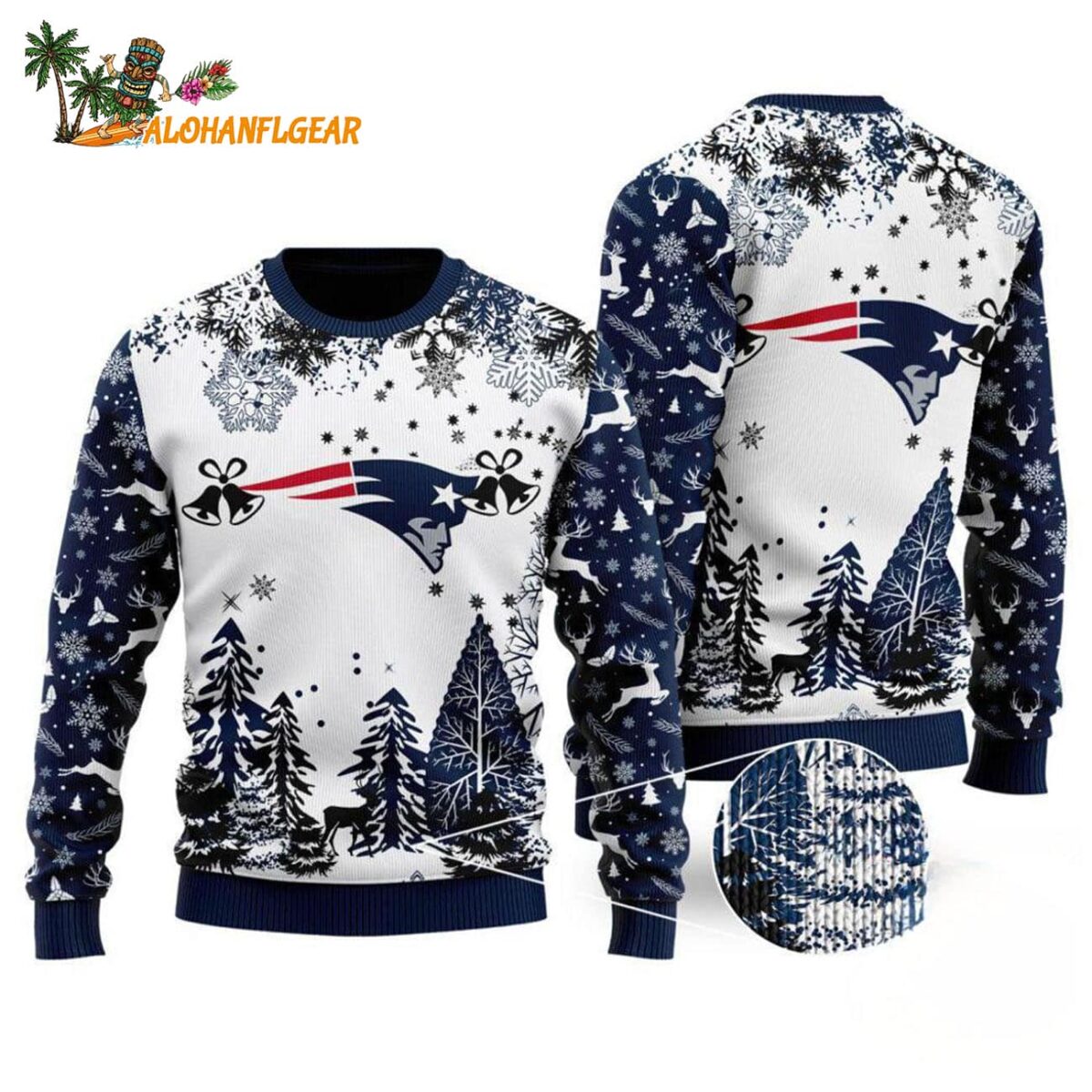 New England Patriots Logo Football Team Special Xmas Tree Christmas Ugly Sweater
