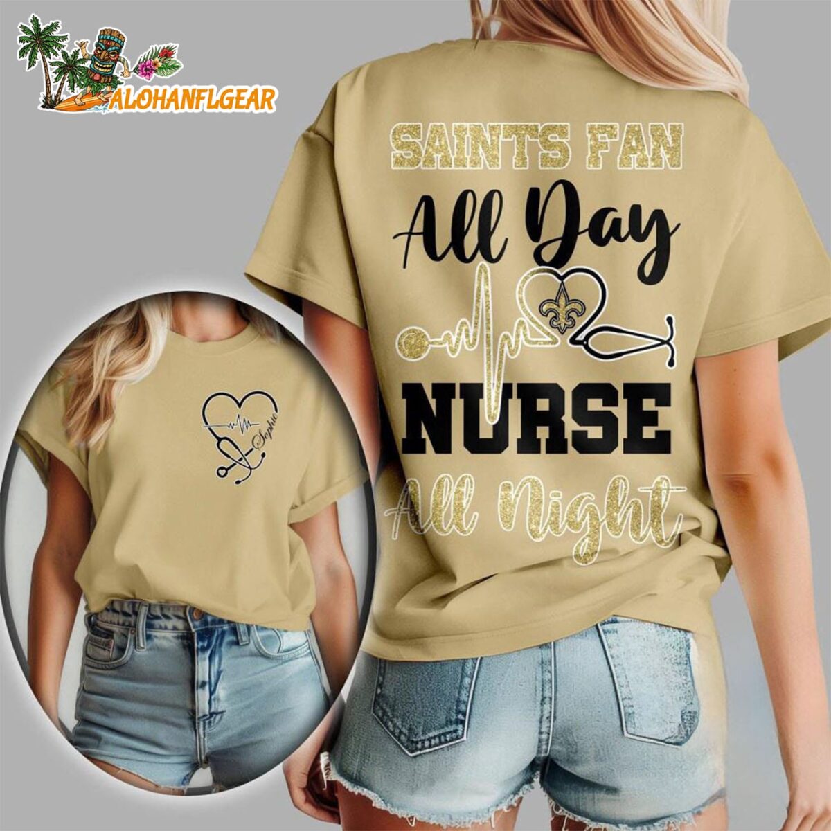 New Orleans Saints All Day Nurse All Night Unisex 3D T Shirt