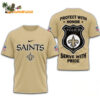 New Orleans Saints Protech With Honor Police Serve With Pride 3D T Shirt