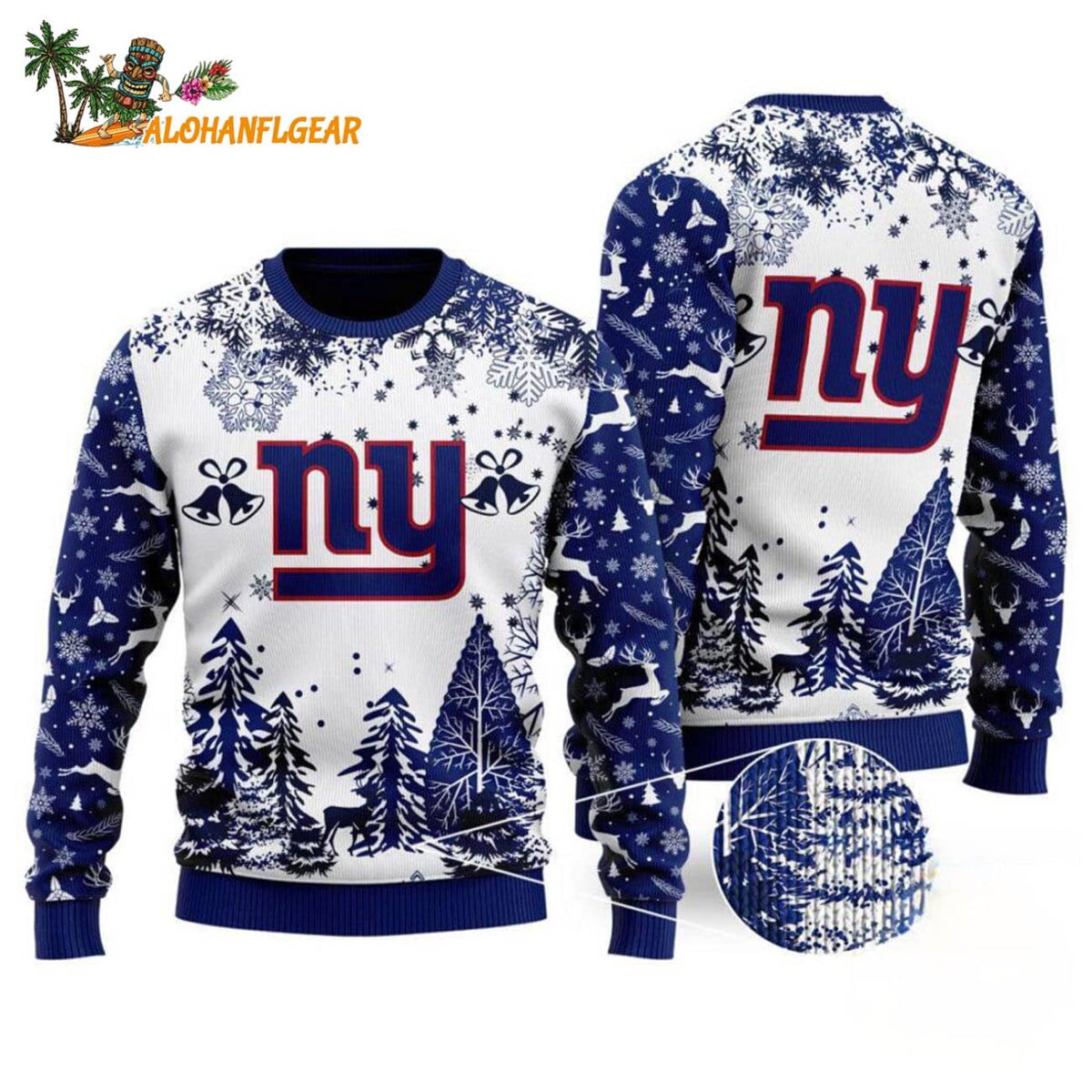 New York Giants Logo Football Team Special Xmas Tree Christmas Ugly Sweater