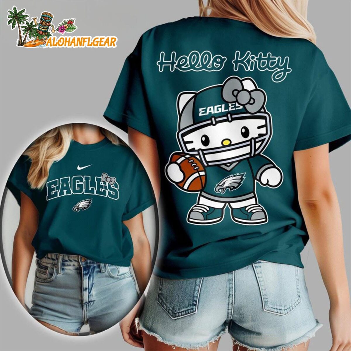 Philadelphia Eagles X Hello Kitty All Over Print T Shirt