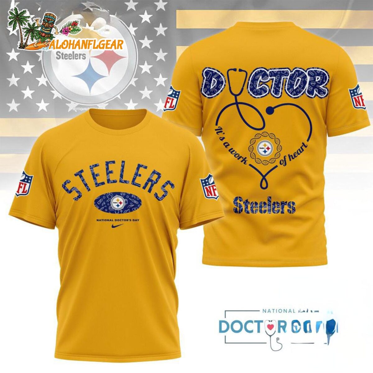 Pittsburgh Steelers National Doctors Day Unisex 3D T Shirt