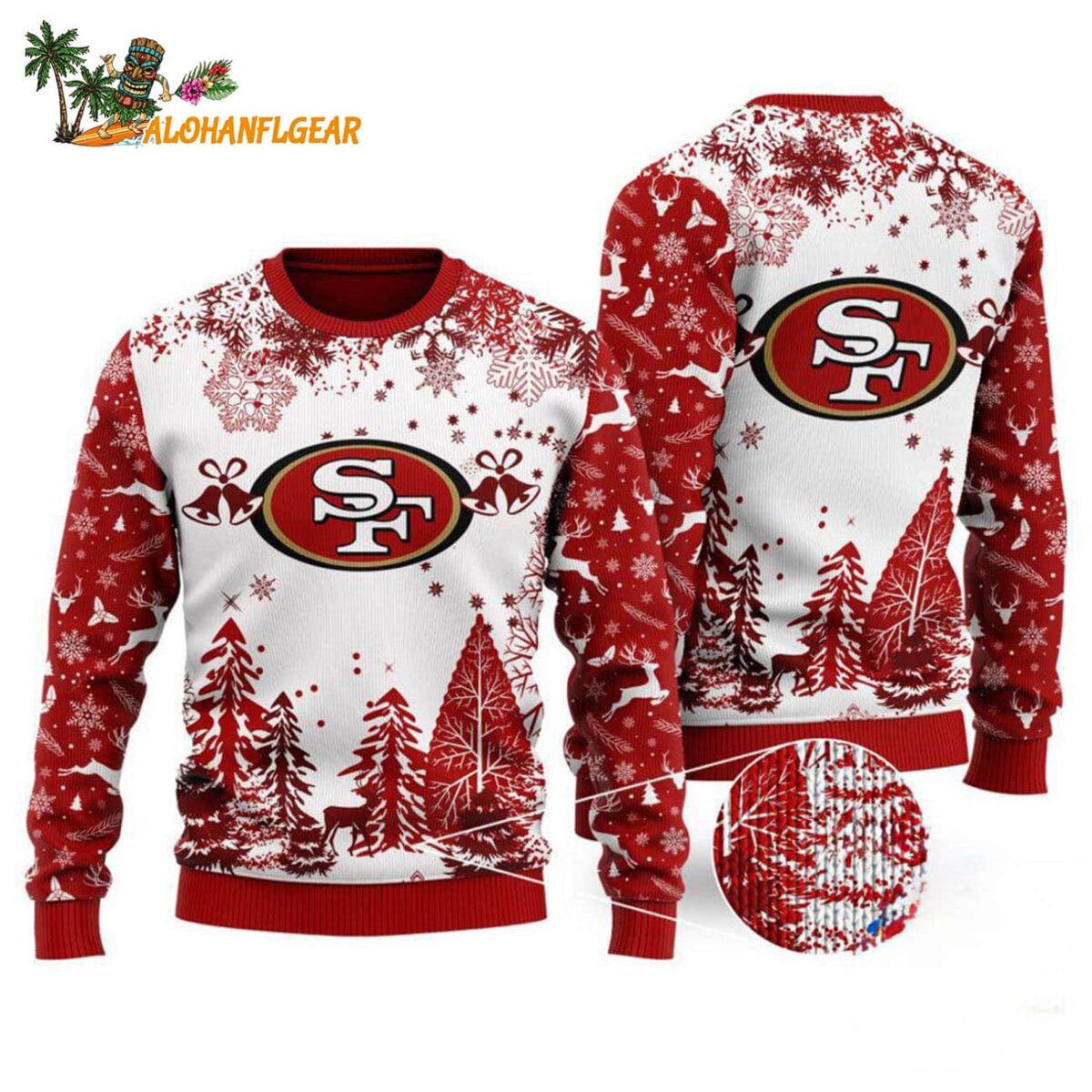 San Francisco 49ers Logo Football Team Special Xmas Tree Christmas Ugly Sweater