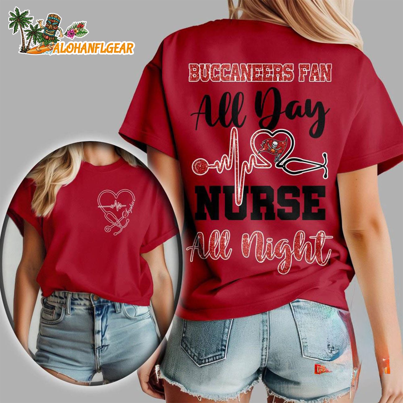 Tampa Bay Buccaneers All Day Nurse All Night Unisex 3D T-Shirt Tampa Bay Buccaneers All Day Nurse All Night Unisex 3D T-Shirt