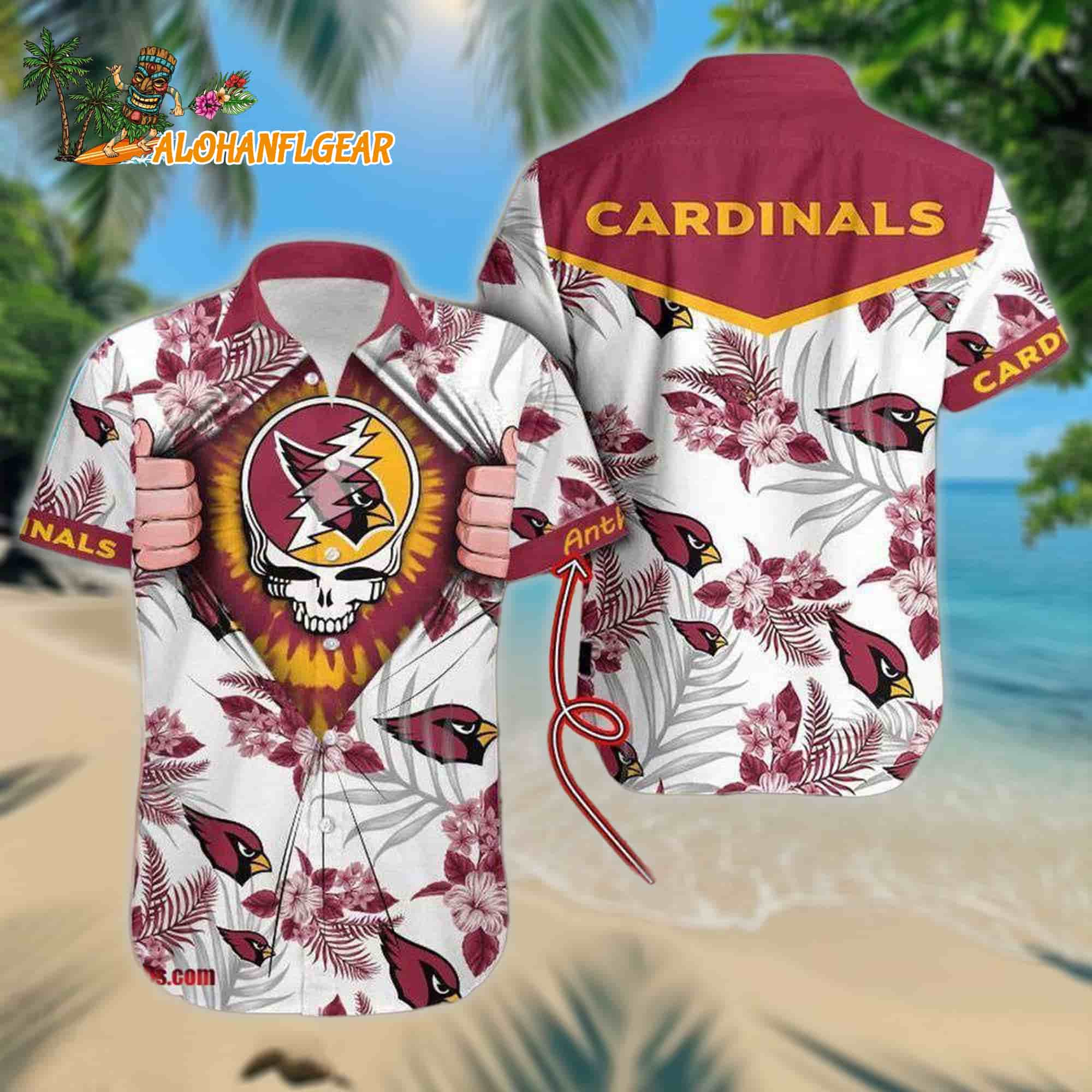 NFL Arizona Cardinals Grateful Dead Personalized Unisex Hawaiian Shirt NFL Arizona Cardinals Grateful Dead Personalized Unisex Hawaiian Shirt