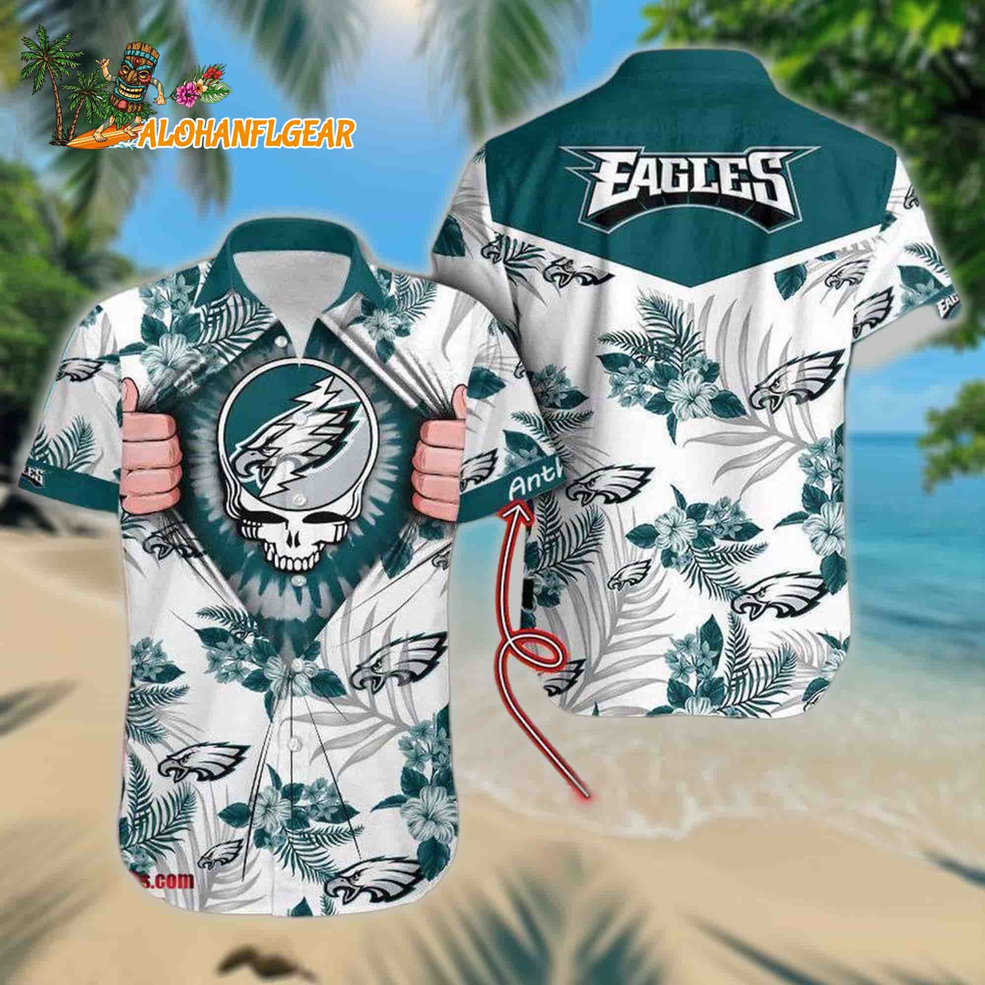 NFL Philadelphia Eagles Grateful Dead Personalized Unisex Hawaiian Shirt NFL Philadelphia Eagles Grateful Dead Personalized Unisex Hawaiian Shirt