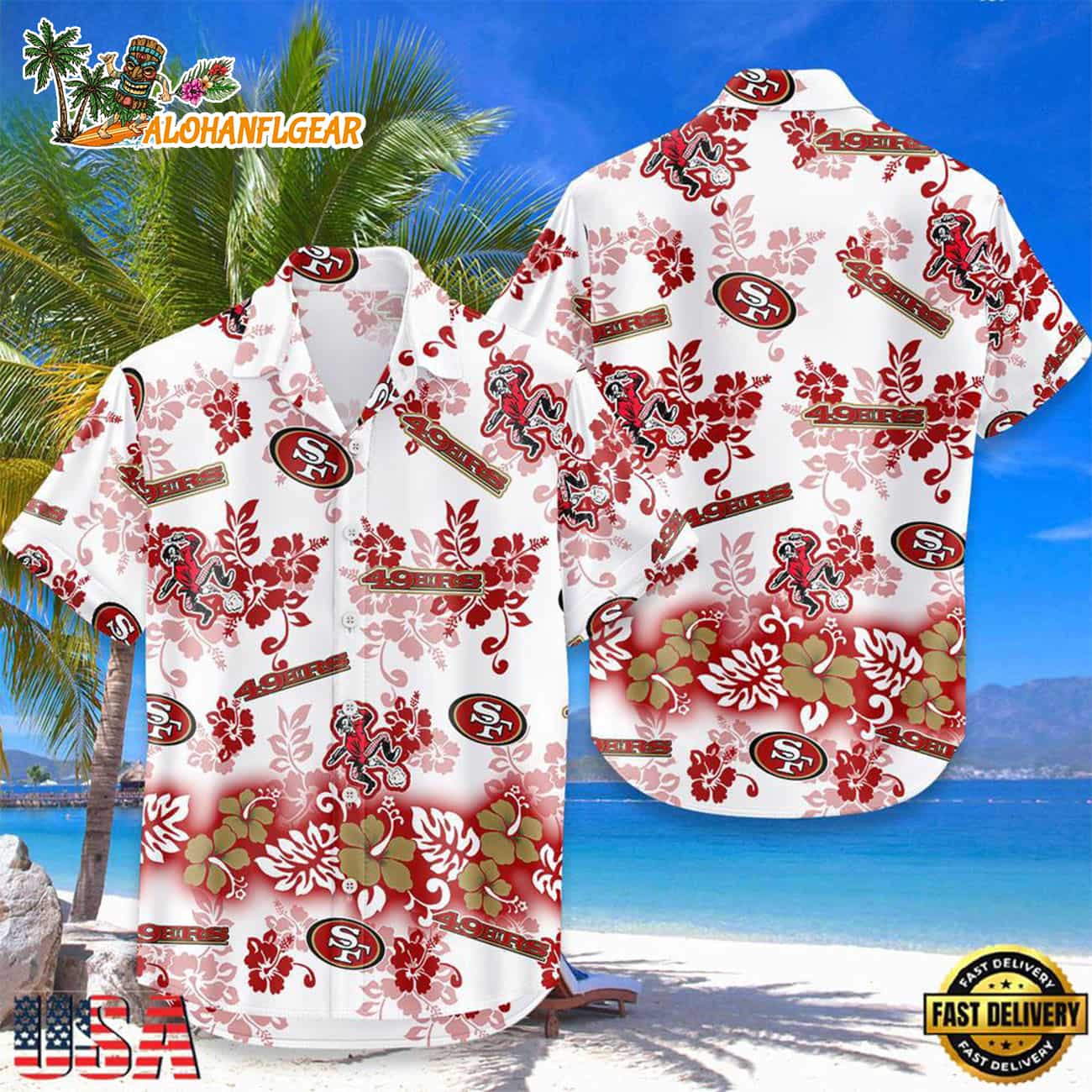 San Francisco 49ers New Design Hot Summer Hawaiian Shirt San Francisco 49ers New Design Hot Summer Hawaiian Shirt