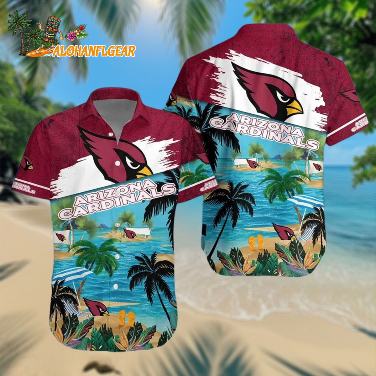 Arizona Cardinals Palm Tree Summer Beach Aloha Hawaiianan Shirt