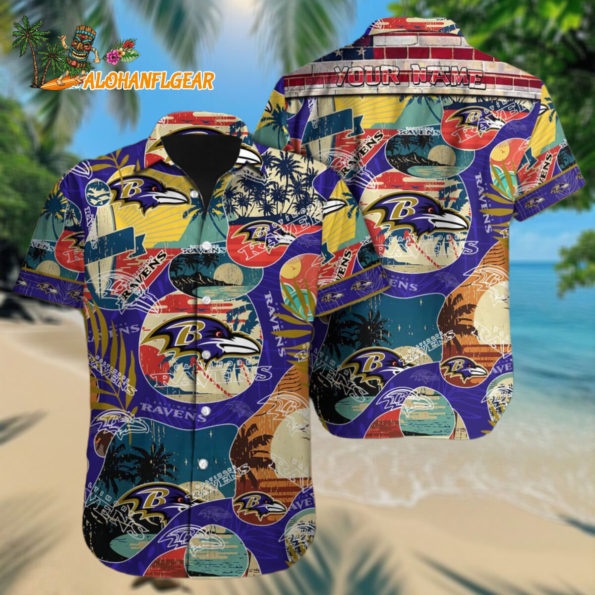 Baltimore Ravens Retro Hawaiianan Shirt Special Vintage Style Hawaiianan Button Shirt