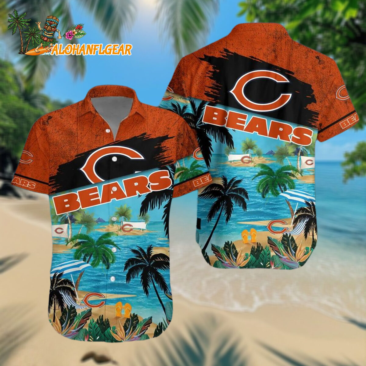Chicago Bears Palm Tree Summer Beach Aloha Hawaiianan Shirt