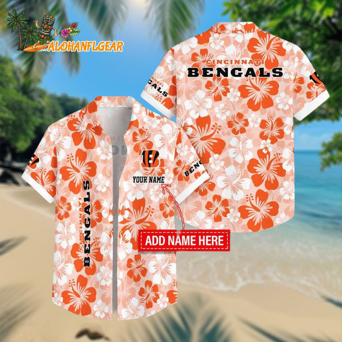 Cincinnati Bengals Flower Palm Tree Aloha Hawaiian Shirt