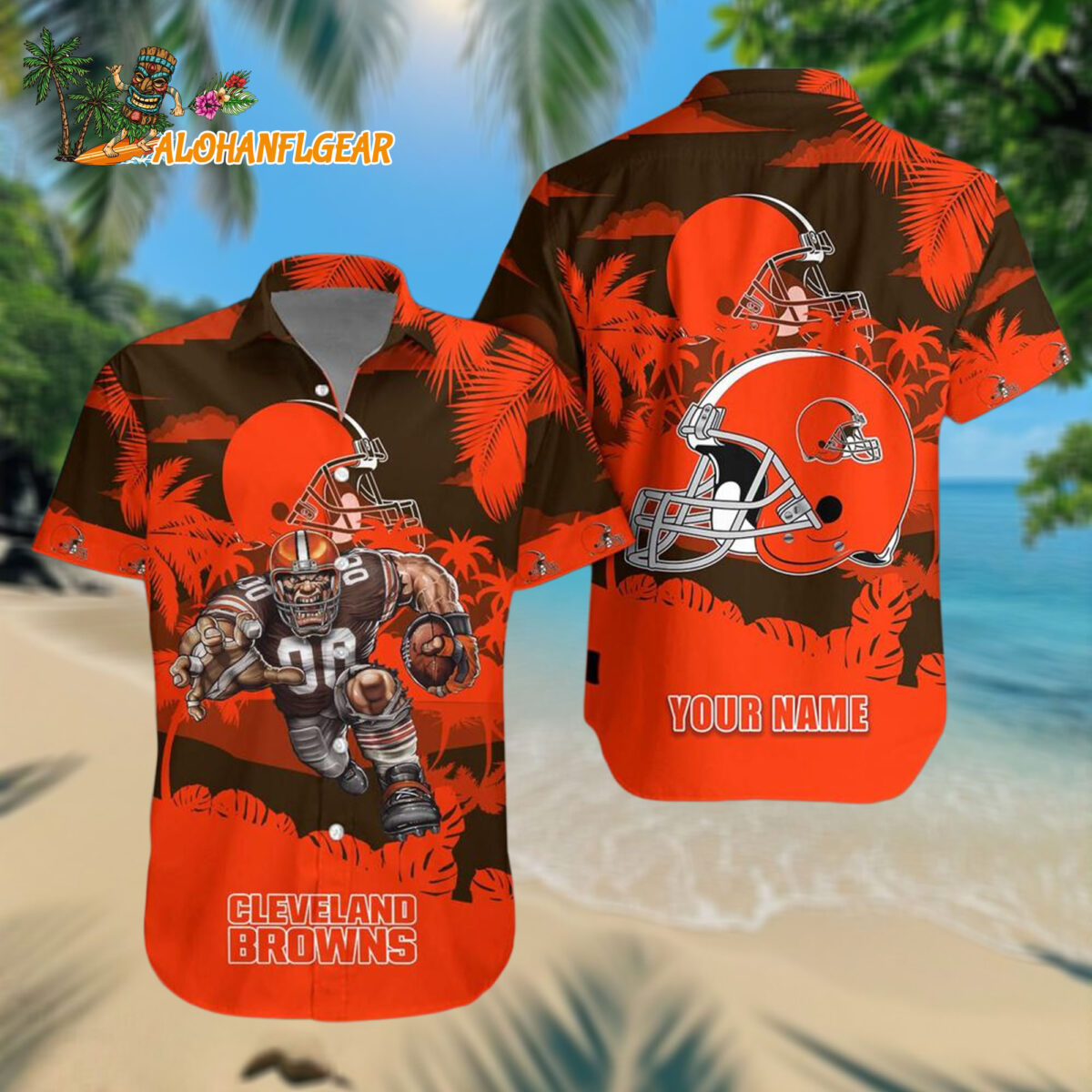 Cleveland Browns Football Mascot Summer Hawaiianan Shirt