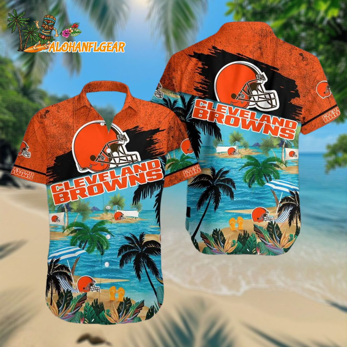 Cleveland Browns Palm Tree Summer Beach Aloha Hawaiianan Shirt