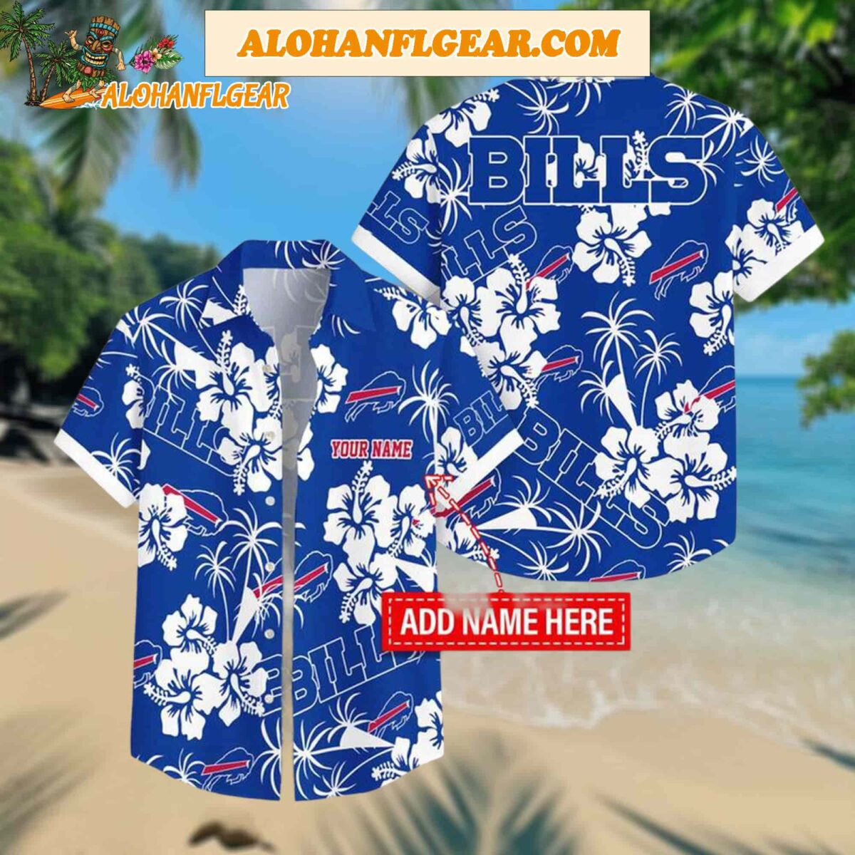 Custom Name Buffalo Bills Hibicus Aloha Hawaiian Shirt 1