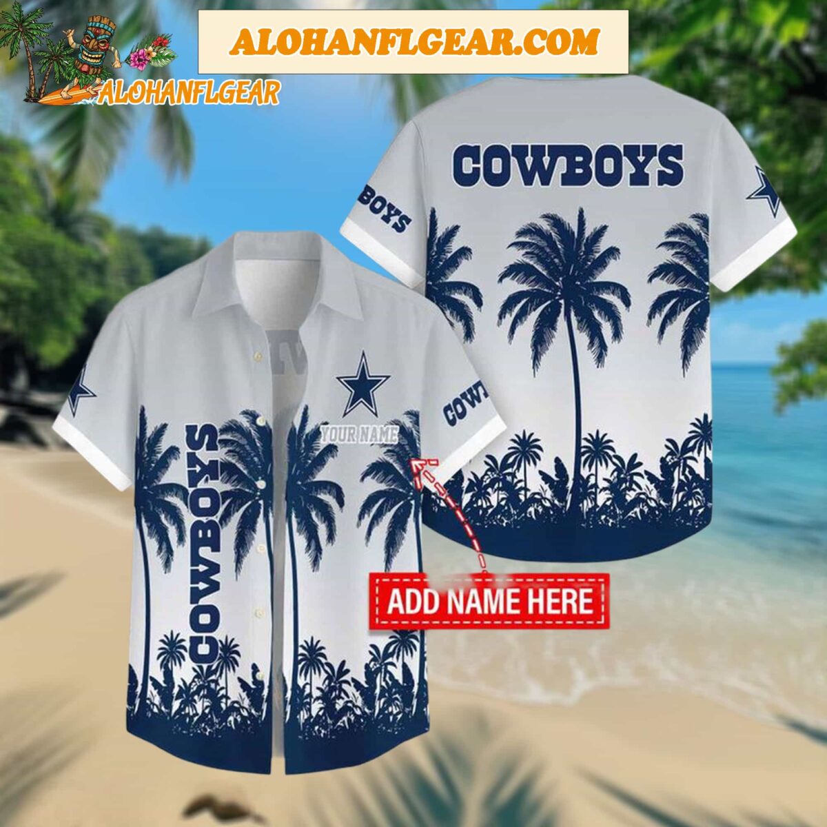Custom Name Dallas Cowboys Flowers Aloha Hawaiian Shirt 1