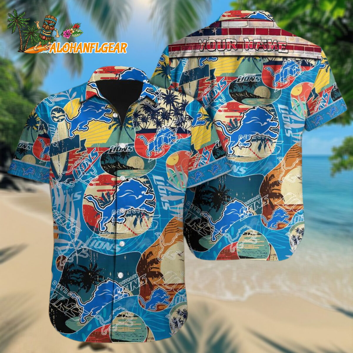 Detroit Lions Retro Hawaiianan Shirt Special Vintage Style Hawaiianan Button Shirt