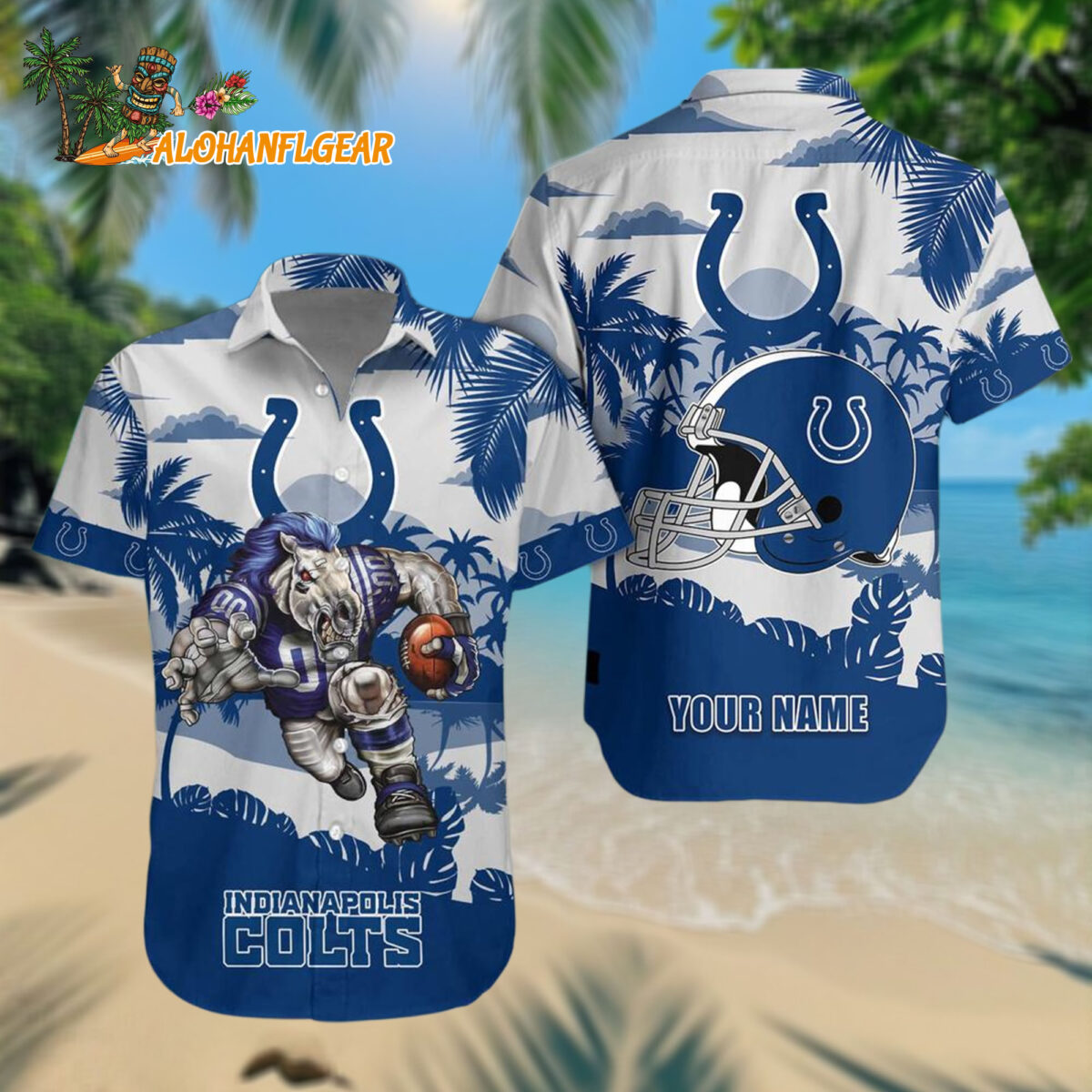 Indianapolis Colts Football Mascot Summer Hawaiianan Shirt