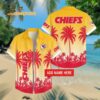 Personalized Kansas City Chiefs Flower Palm Tree Summer Button Hawaiian Shirt 1 Kansas City Chiefs Flower Palm Tree Summer Button Hawaii Shirt