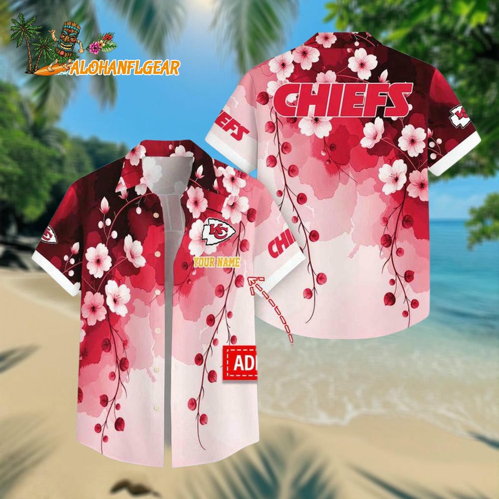 Kansas City Chiefs Flower Pattern Trendy Summer Button Hawaii Shirt