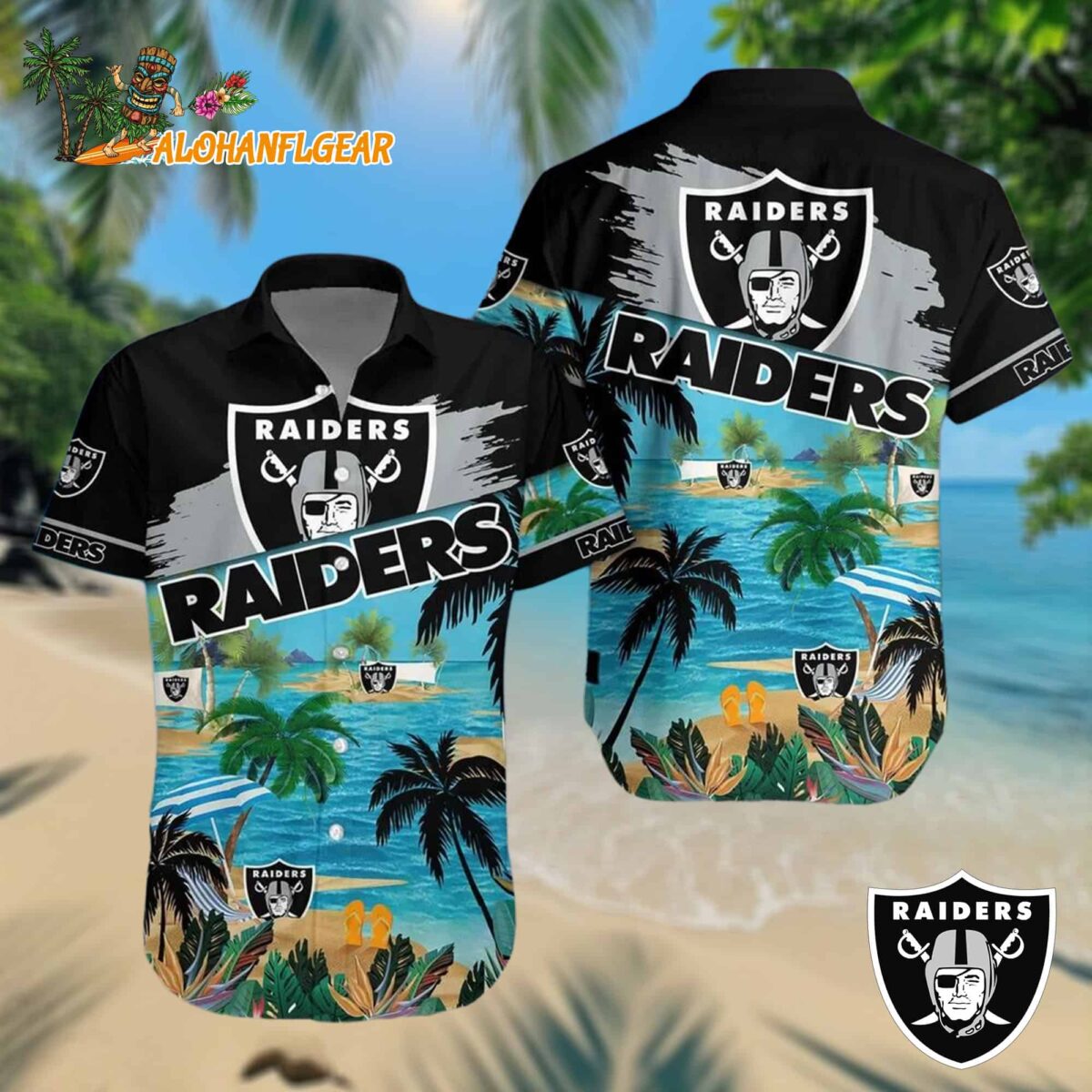 Las Vegas Raiders Palm Tree Summer Beach Aloha Hawaiian Shirt
