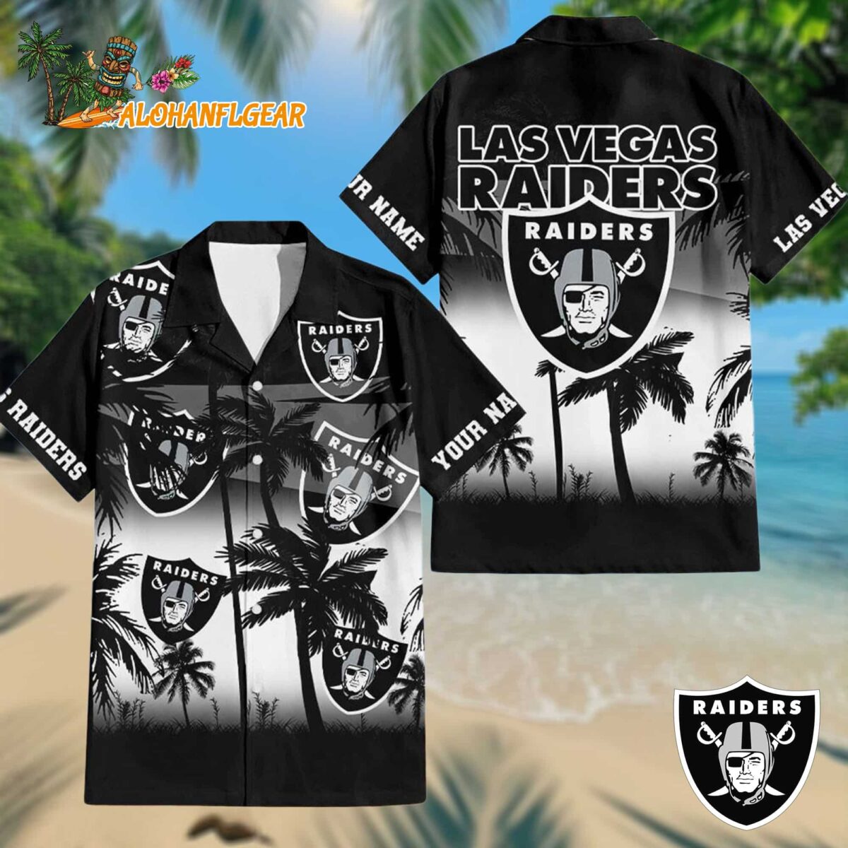 Las Vegas Raiders Palm Tree Summer Design Aloha Hawaiian Shirt