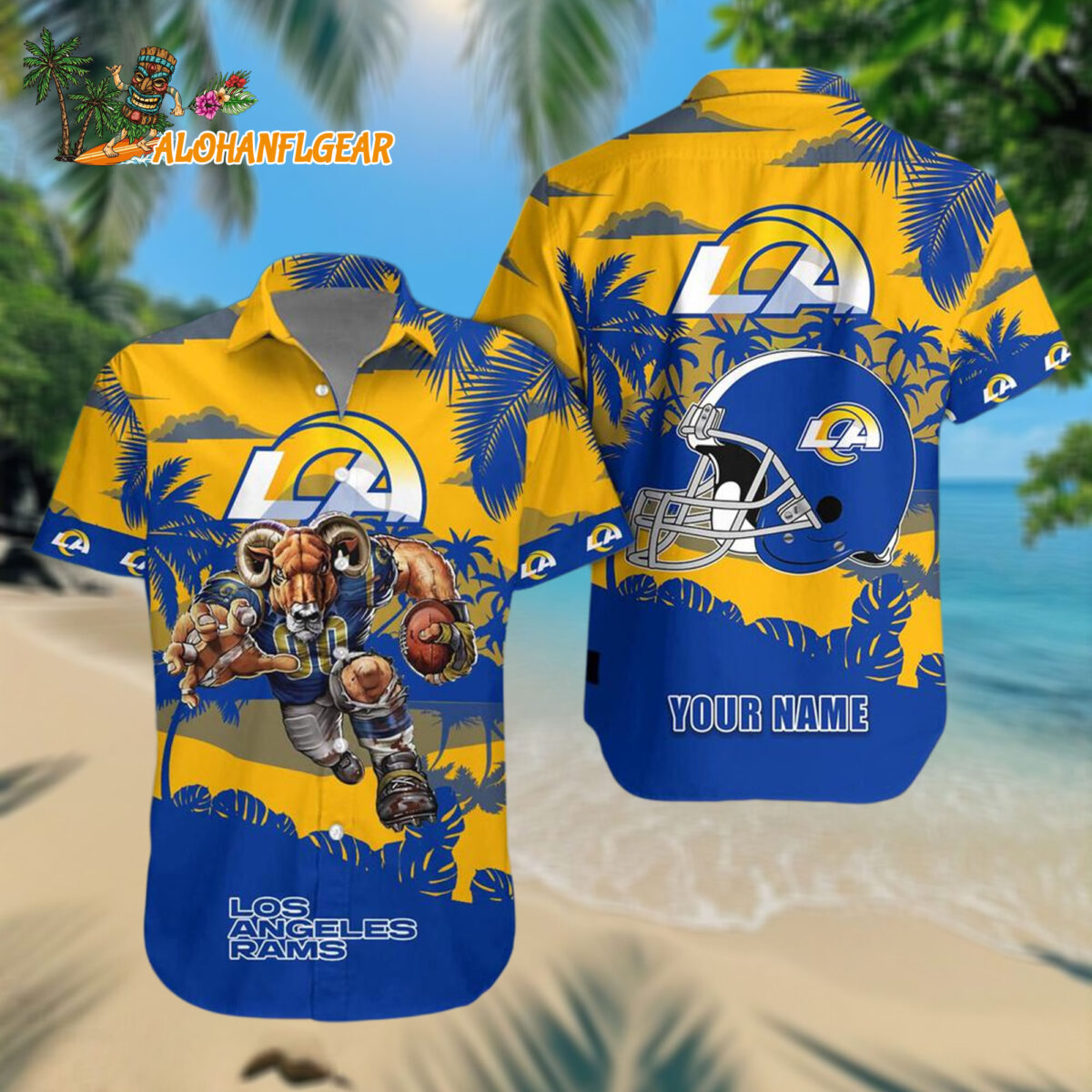 Los Angeles Rams Football Mascot Summer Hawaiianan Shirt
