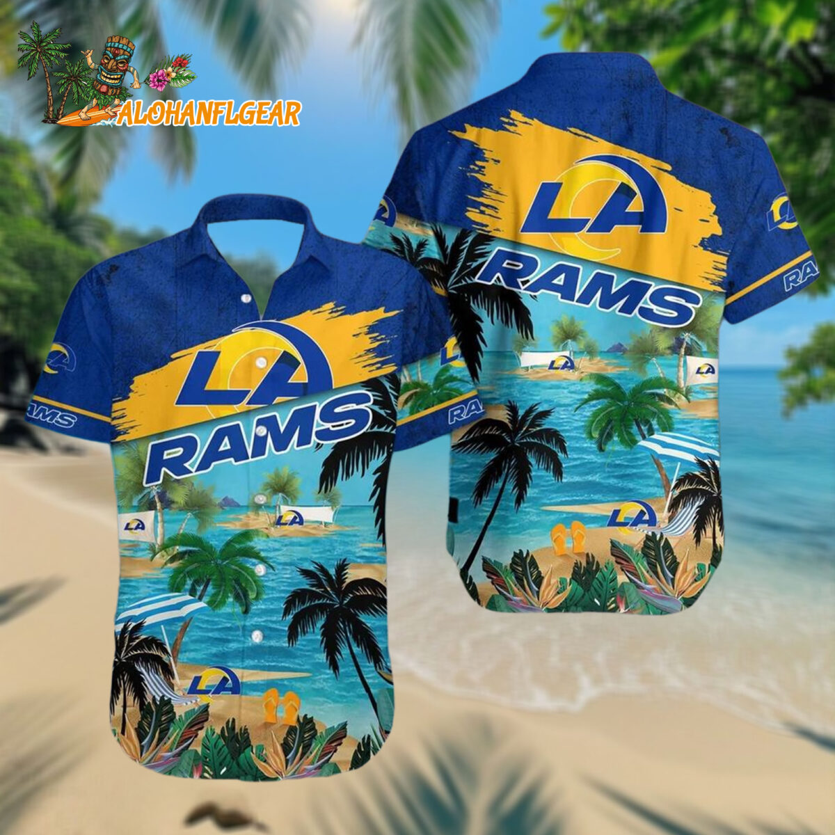 Los Angeles Rams Palm Tree Summer Beach Aloha Hawaiianan Shirt