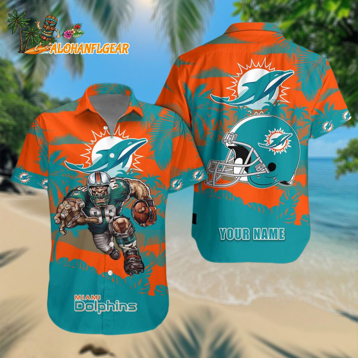 Miami Dolphins Football Mascot Summer Hawaiianan Shirt
