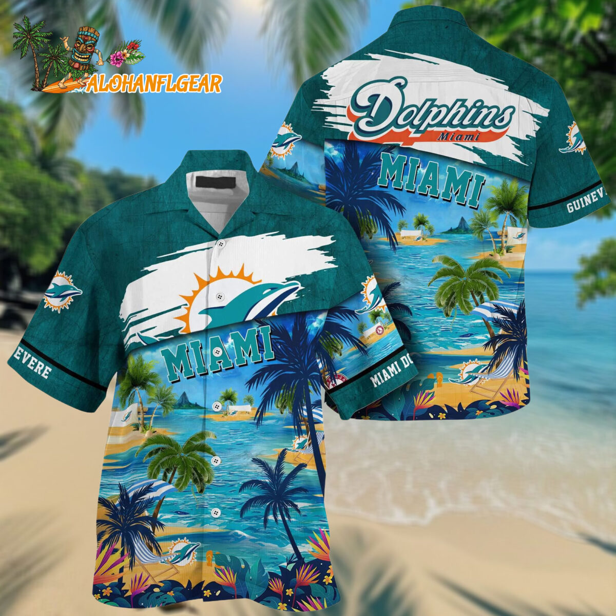 Miami Dolphins Palm Tree Hot Summer Hawaiianan Shirt Gifts Sport Fans