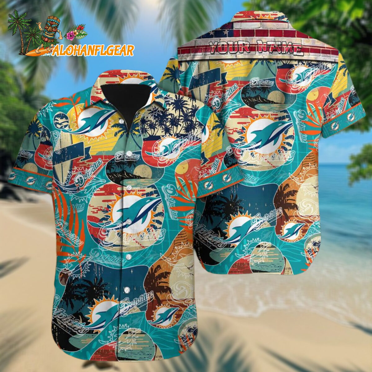 Miami Dolphins Retro Hawaiianan Shirt Special Vintage Style Hawaiianan Button Shirt