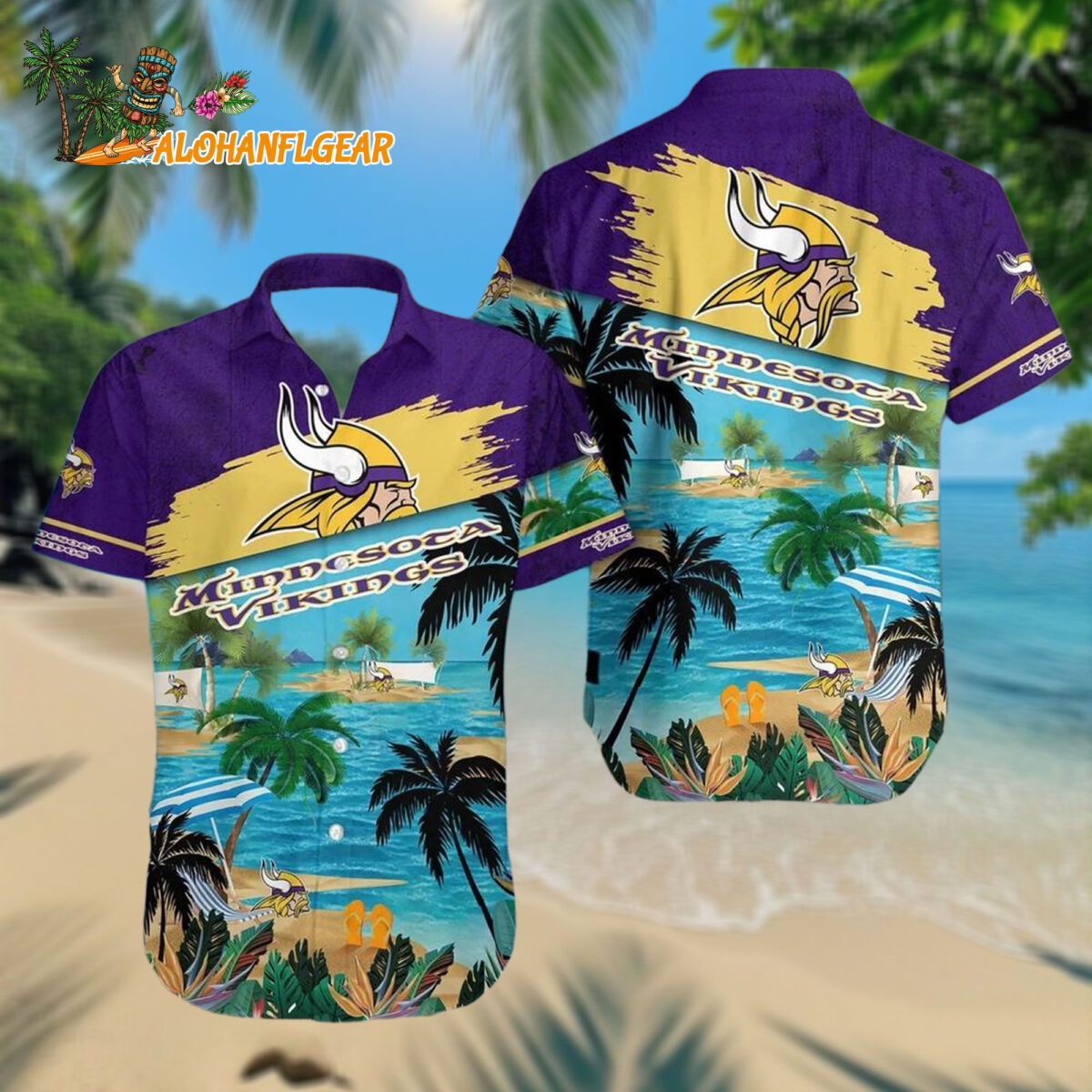 Minnesota Vikings Palm Tree Summer Beach Aloha Hawaiianan Shirt