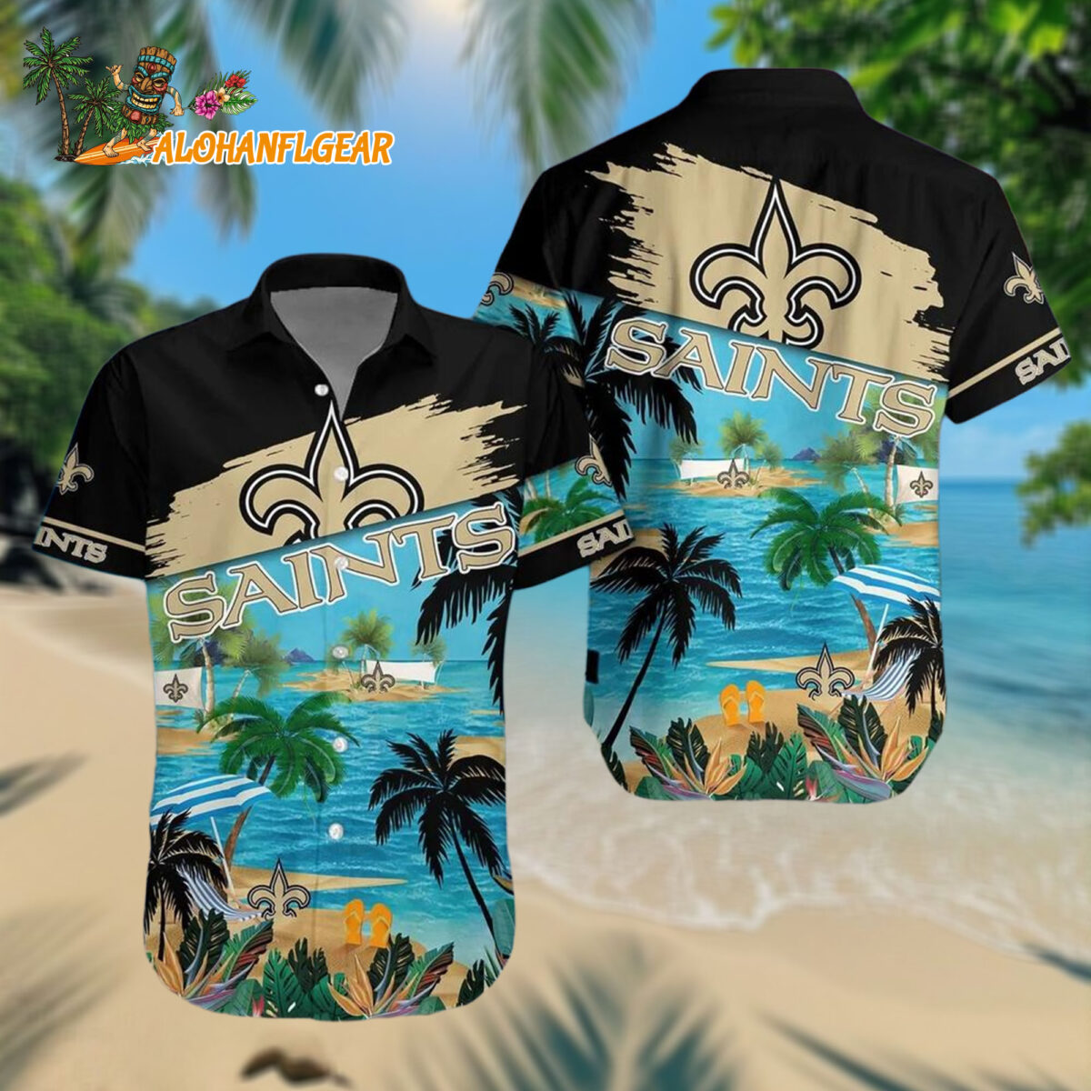 New Orleans Saints Palm Tree Summer Beach Aloha Hawaiianan Shirt