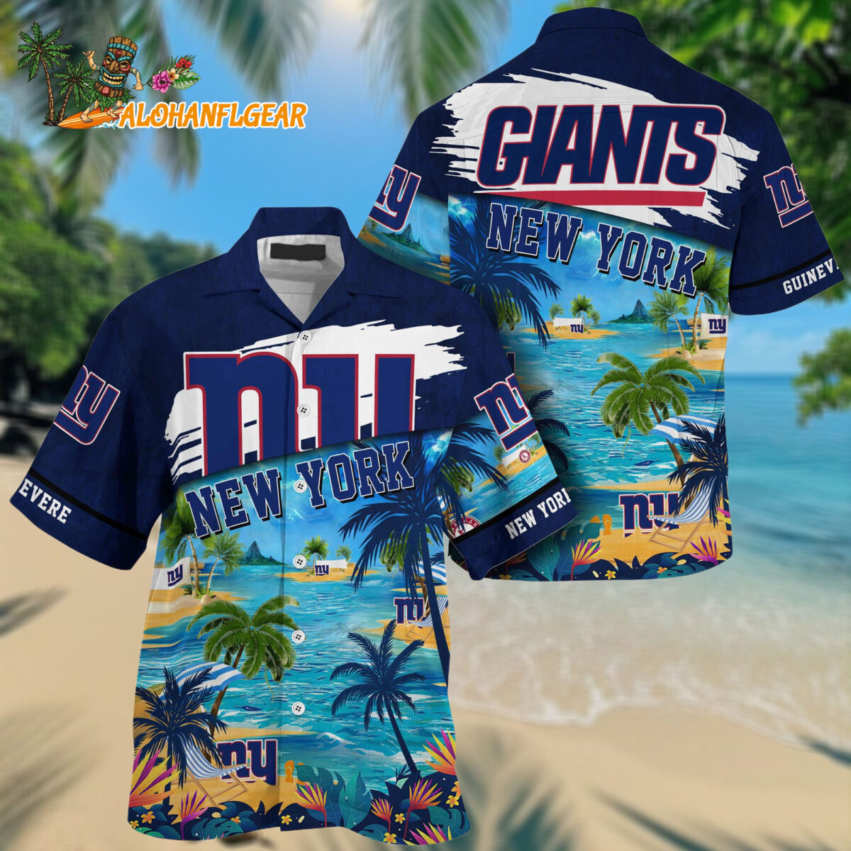 New York Giants Palm Tree Hot Summer Hawaiianan Shirt Gifts Sport Fans