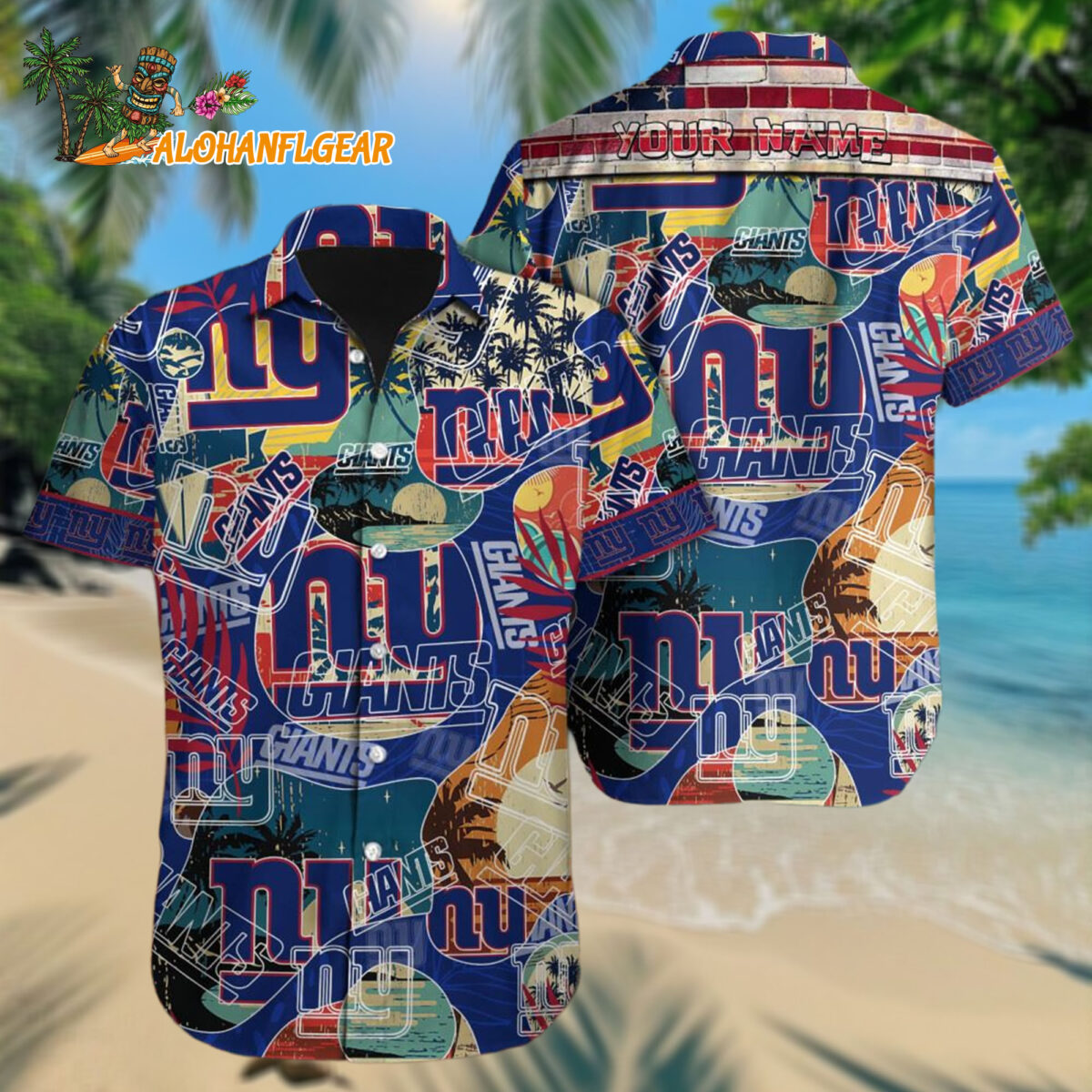 New York Giants Retro Hawaiianan Shirt Special Vintage Style Hawaiianan Button Shirt