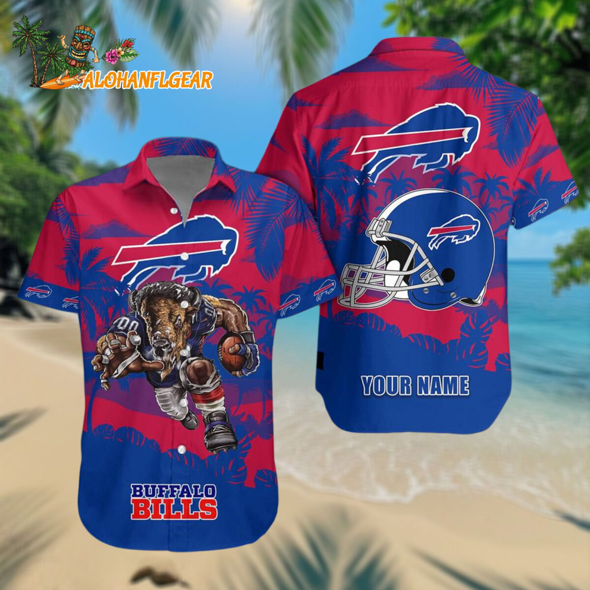 Nfl Buffalo Bills Football Mascot Summer Hawaiianan Shirt