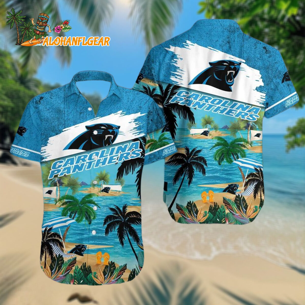 Nfl Carolina Panthers Palm Tree Summer Beach Aloha Hawaiianan Shirt