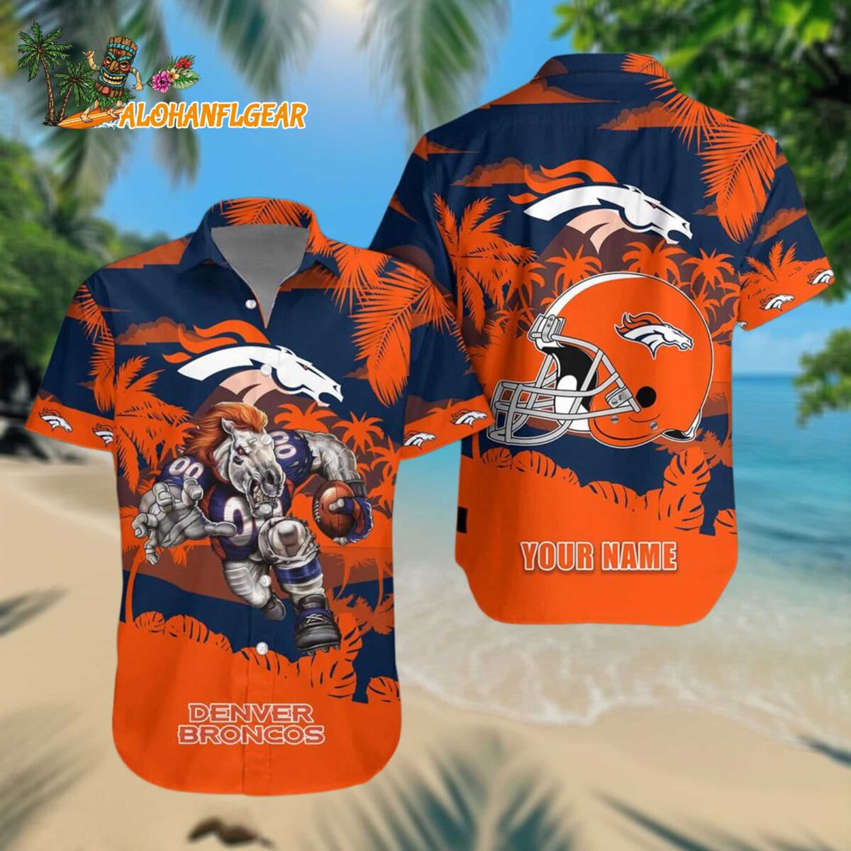 Nfl Denver Broncos Football Mascot Summer Hawaiian Shirt