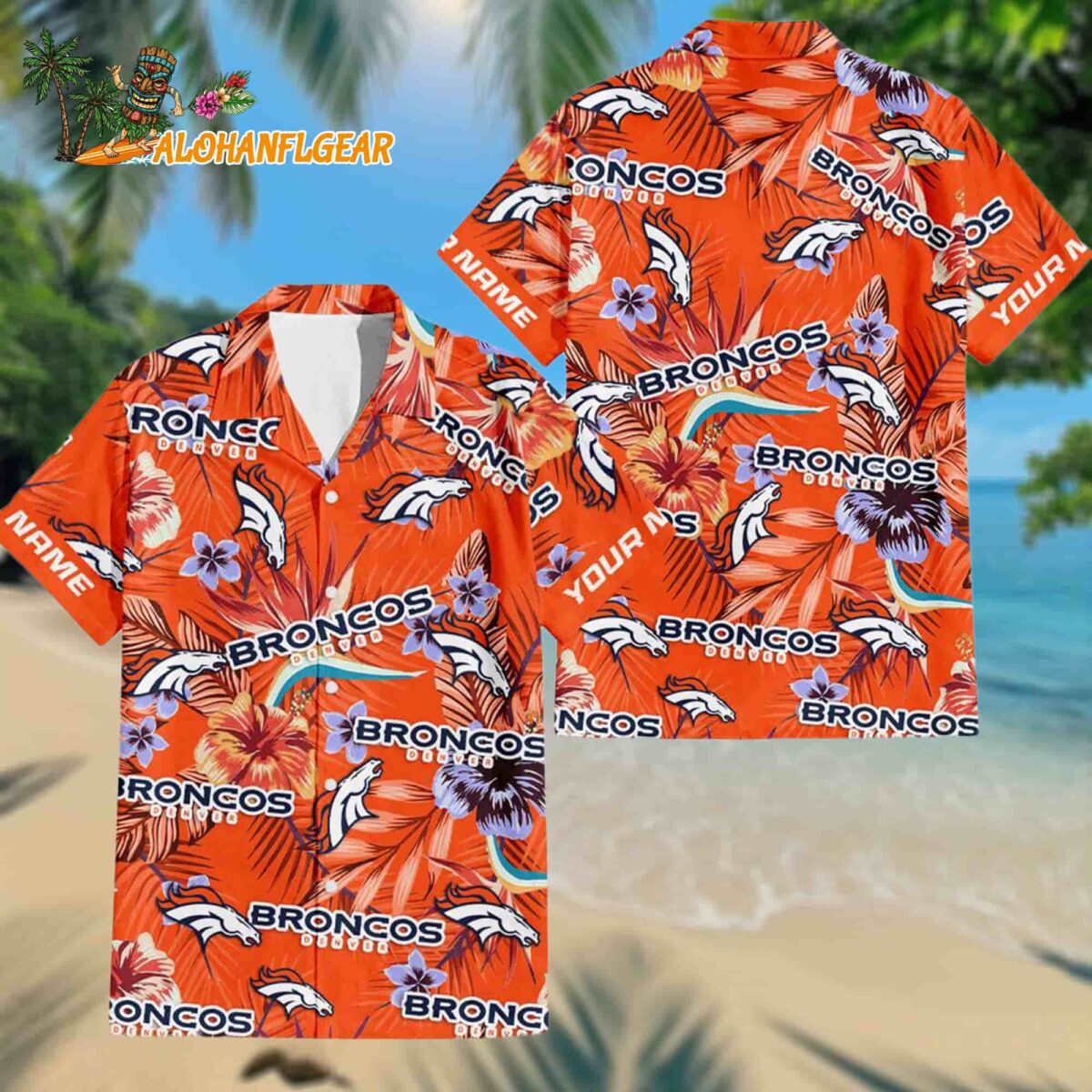 Nfl Denver Broncos Football Team Flower Summer Design Hawaiian Button Shirt