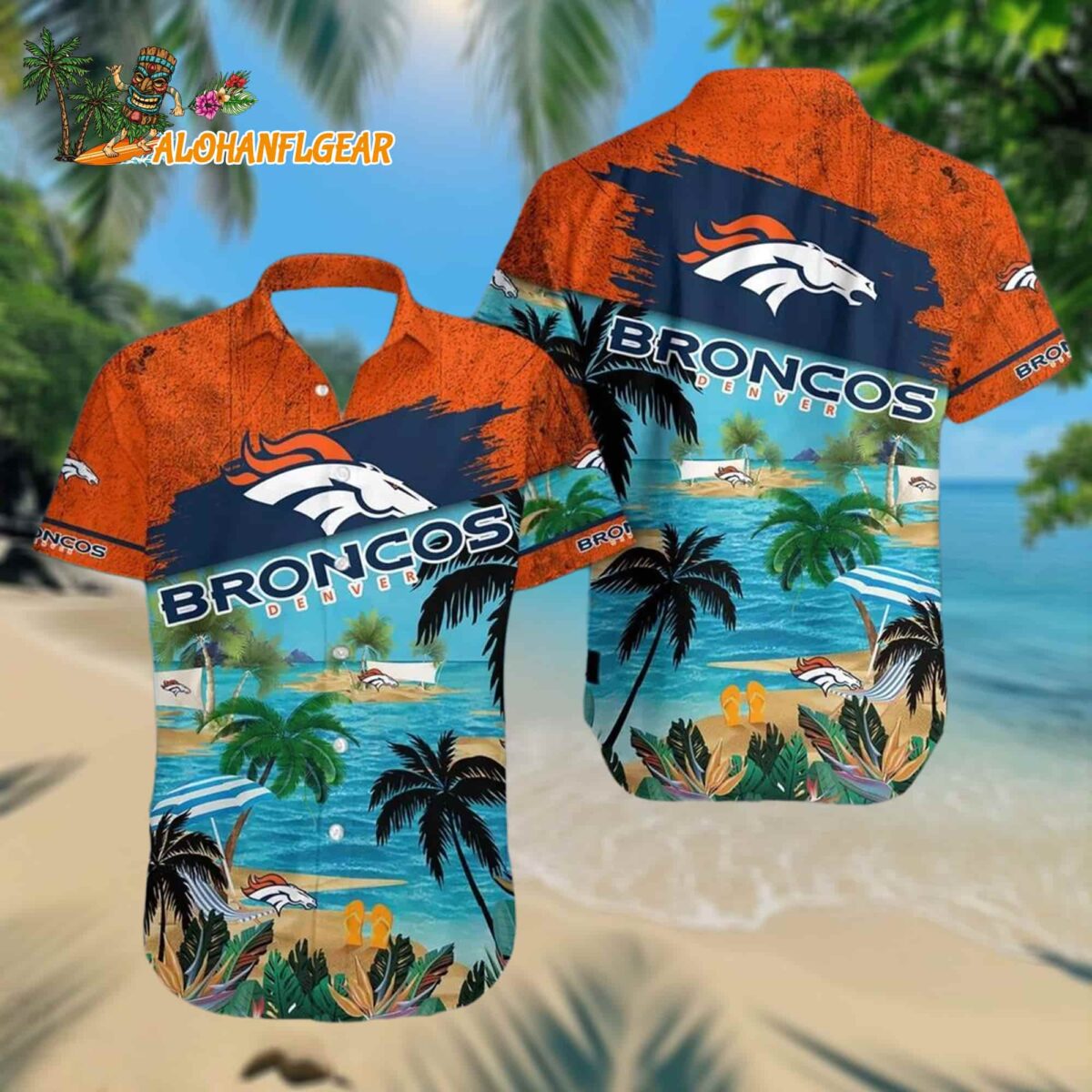 Nfl Denver Broncos Palm Tree Summer Beach Aloha Hawaiian Shirt