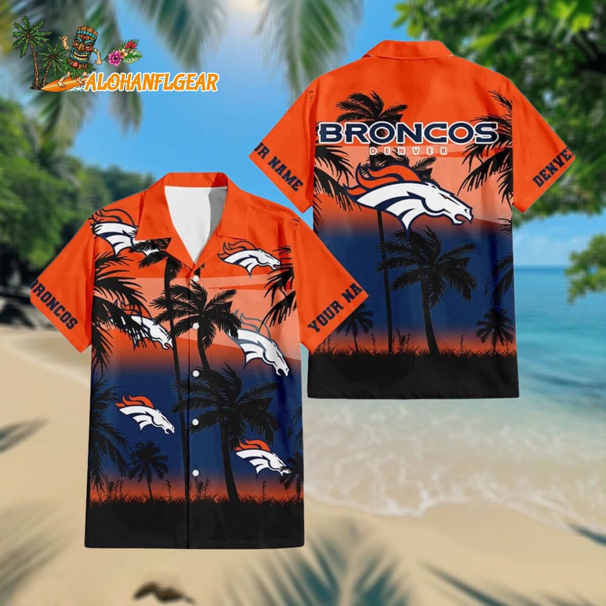 Nfl Denver Broncos Palm Tree Summer Design Aloha Hawaiian Shirt