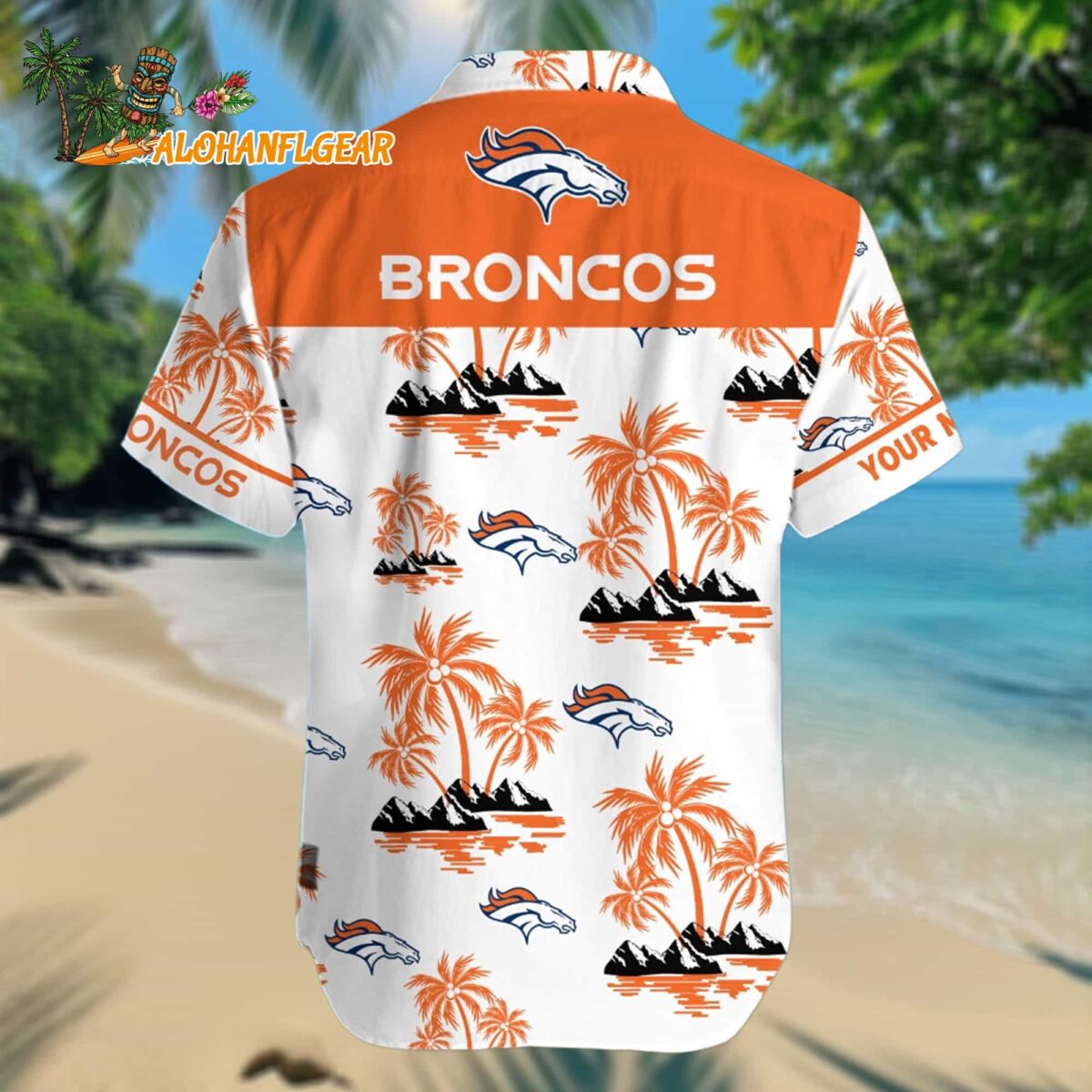 Denver Broncos Palm Tree Tropical Summer Hawaiian Shirt 1 Nfl Denver Broncos Palm Tree Tropical Summer Hawaiian Shirt 2