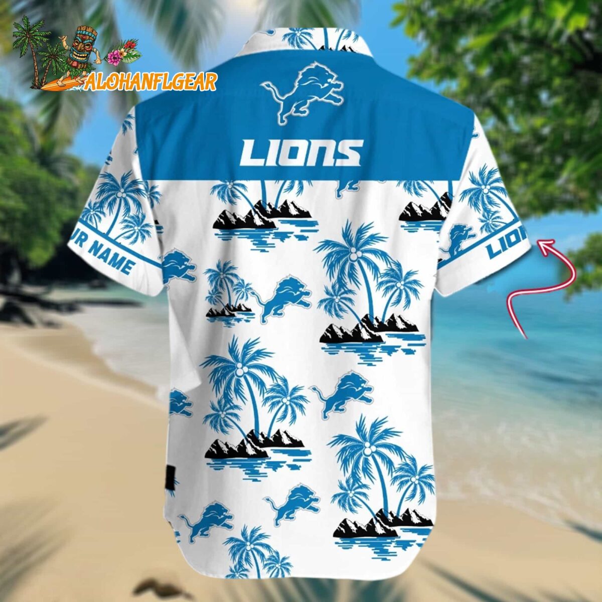 Personalized Detroit Lions Palm Tree Tropical Summer Hawaiian Shirt 1 Nfl Detroit Lions Palm Tree Tropical Summer Hawaiian Shirt 2