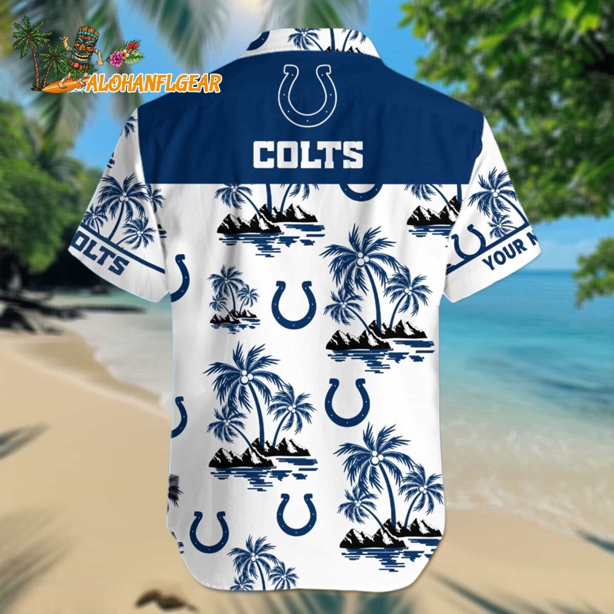 Personalized Indianapolis Colts Palm Tree Tropical Summer Hawaiian Shirt 1 Nfl Indianapolis Colts Palm Tree Tropical Summer Hawaiian Shirt 2