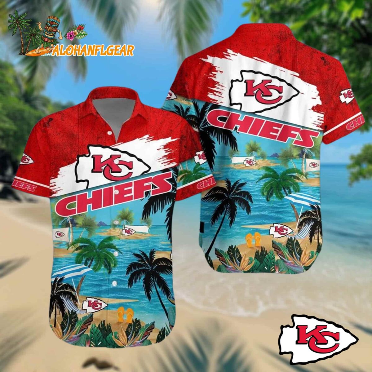 Nfl Kansas City Chiefs Palm Tree Summer Beach Aloha Hawaiian Shirt
