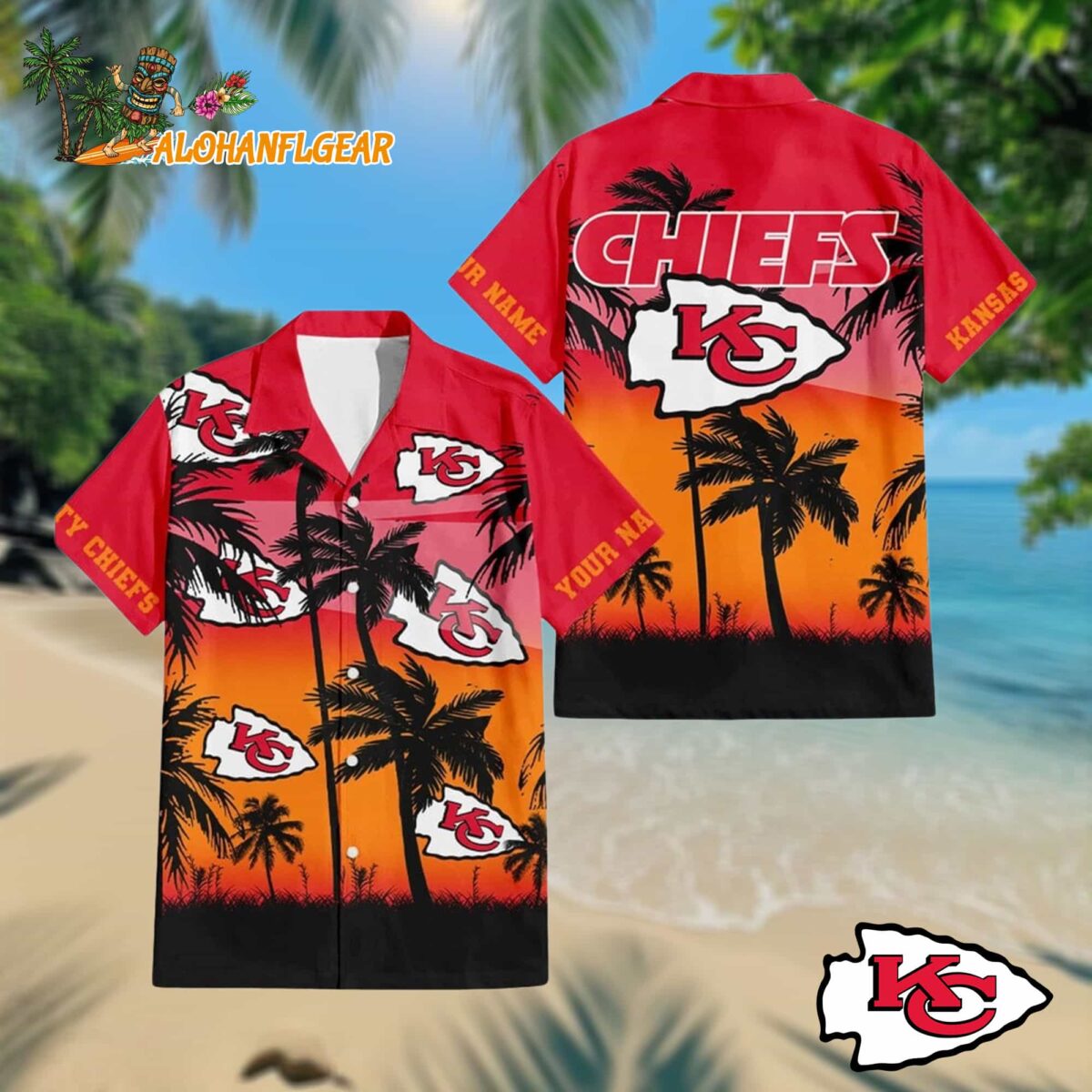 Nfl Kansas City Chiefs Palm Tree Summer Design Aloha Hawaiian Shirt