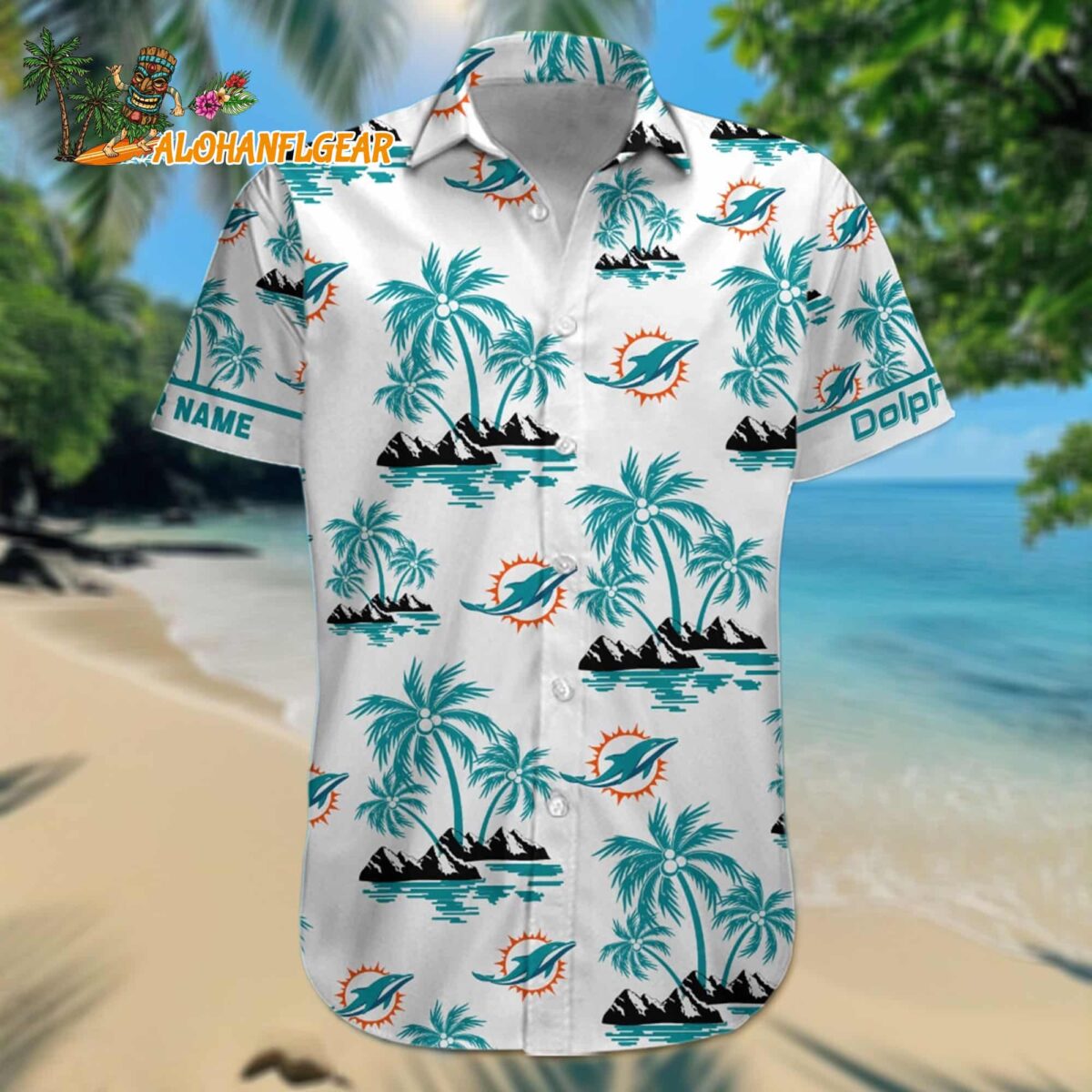 Nfl Miami Dolphins Palm Tree Tropical Summer Hawaiian Shirt 1