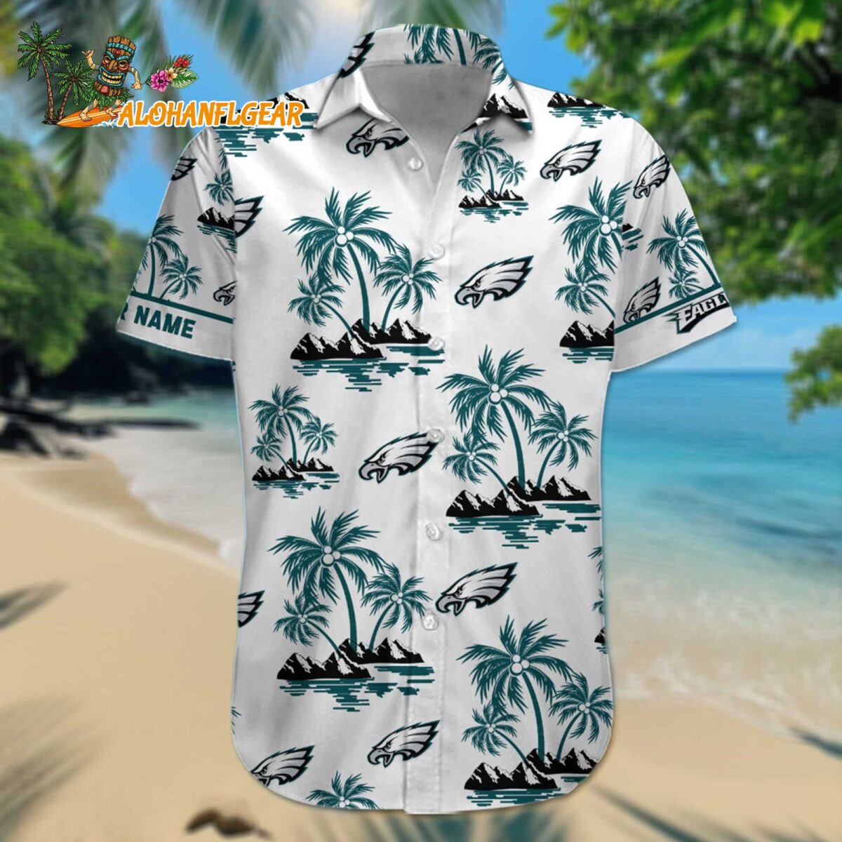 Nfl Philadelphia Eagles Palm Tree Tropical Summer Hawaiian Shirt 1