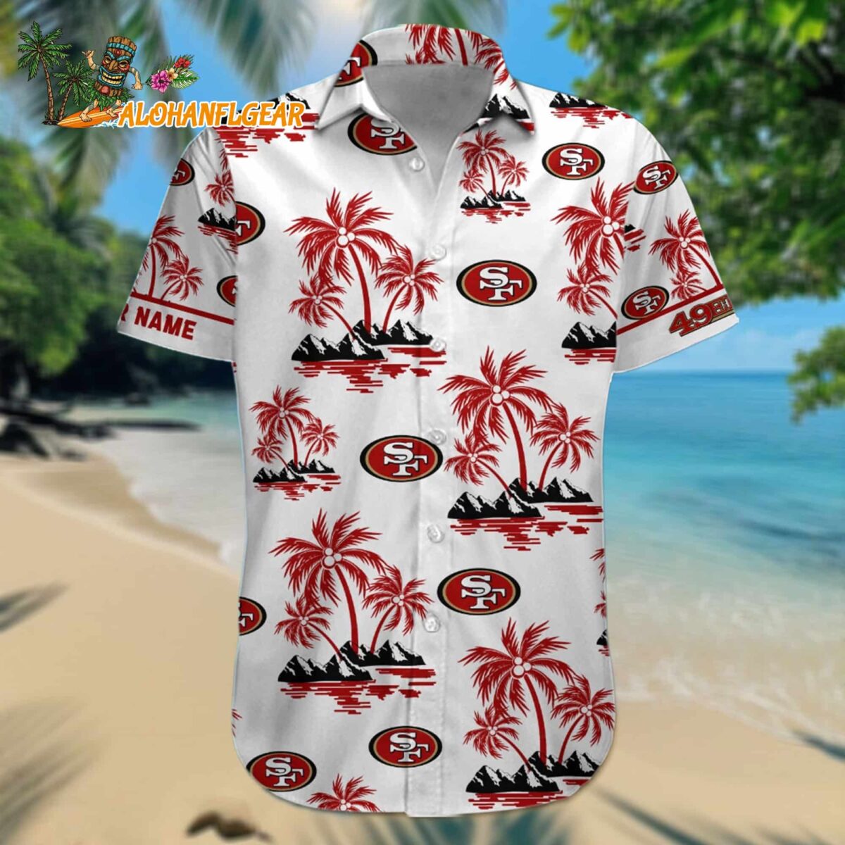 Nfl San Francisco 49ers Palm Tree Tropical Summer Hawaiian Shirt 1