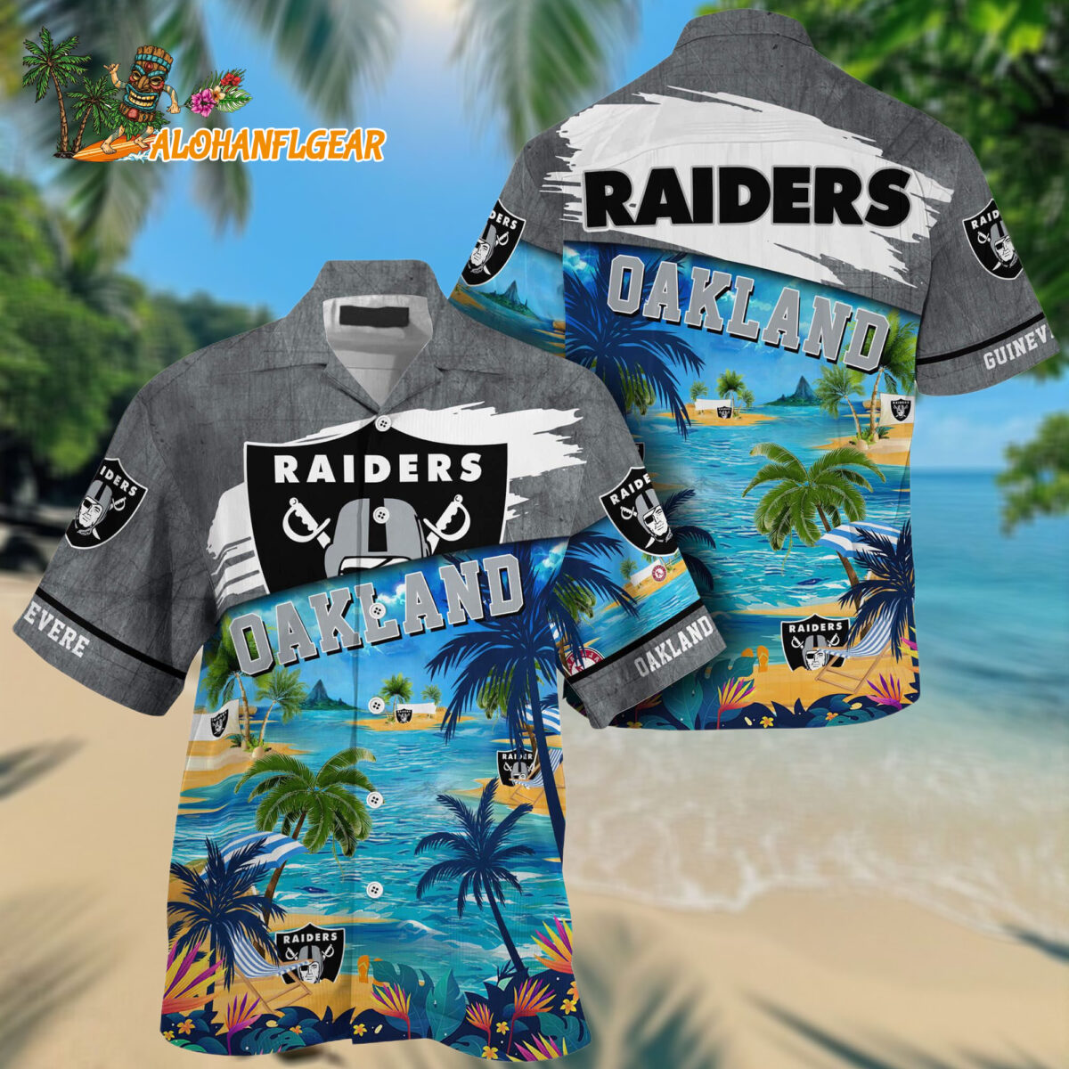 Oakland Raiders Palm Tree Hot Summer Hawaiianan Shirt Gifts Sport Fans